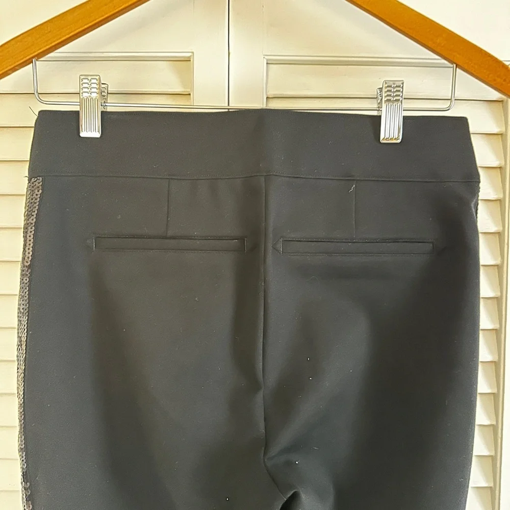 Spanx perfect black pant sequin tuxedo stripe M - Picture 8 of 8